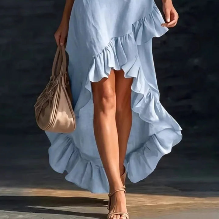 Celine Sleeveless Ruffle Maxi Dress