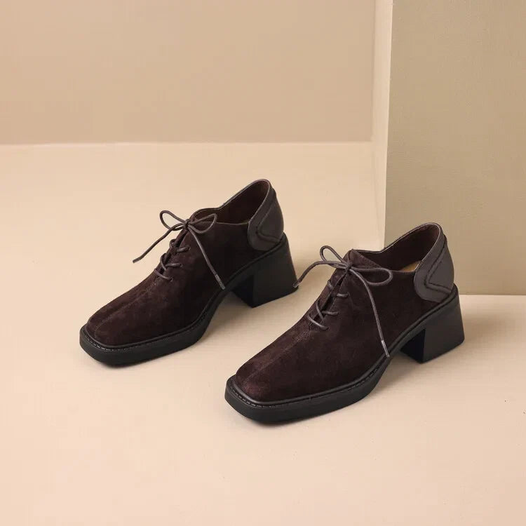 Velora Suede Block Heel Loafers