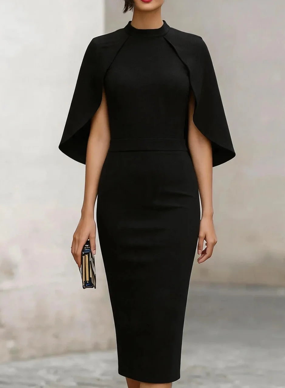 Georgia Cape Sleeve Semi Formal Dress