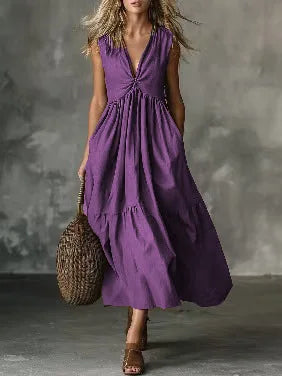 Arlisse Bohemian Gathered Waist Maxi Dress