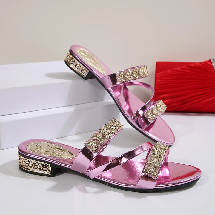 Ciara Rhinestone Slide Sandals