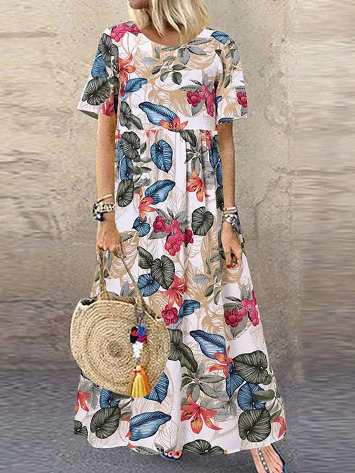 Solviae Vintage Floral Maxi Dress