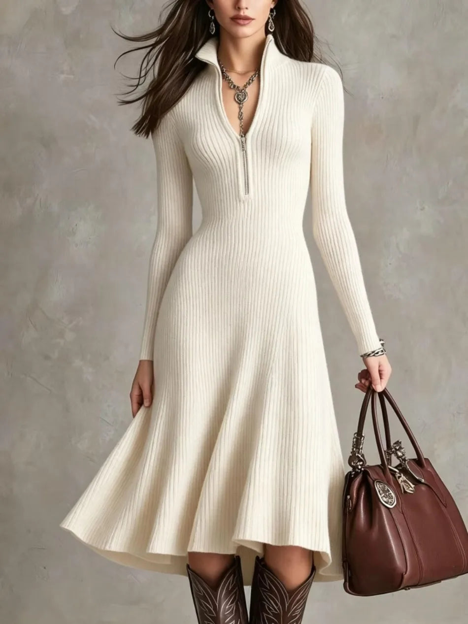 Aveline Quarter Zip Sweater Dress