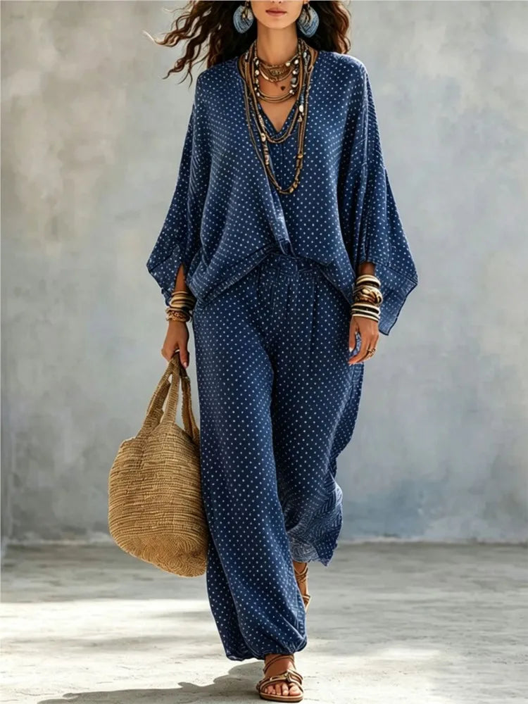 Narissa Polka Dot Two-Piece Set