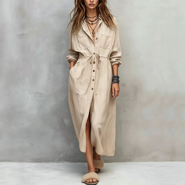 Elenya Button Front Midi Dress