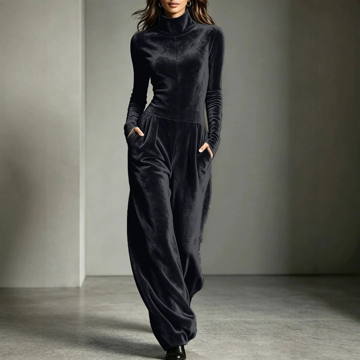Aurelia Velvet High Neck Jumpsuit