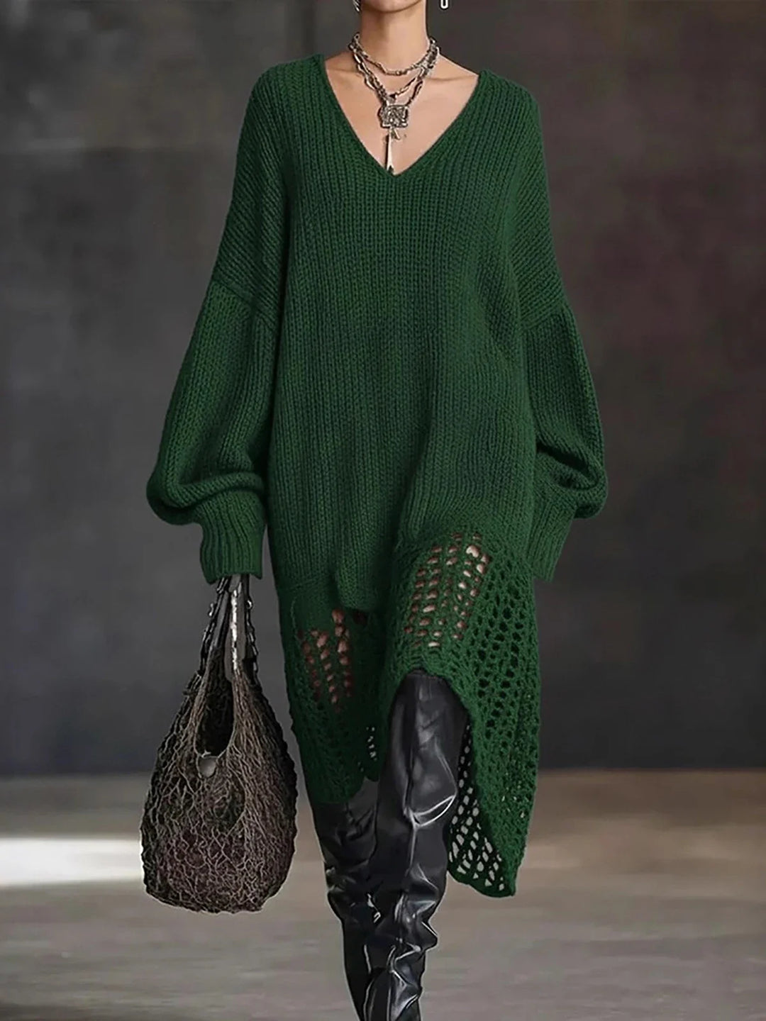 Marielisse Hollow Out Sweater Dress