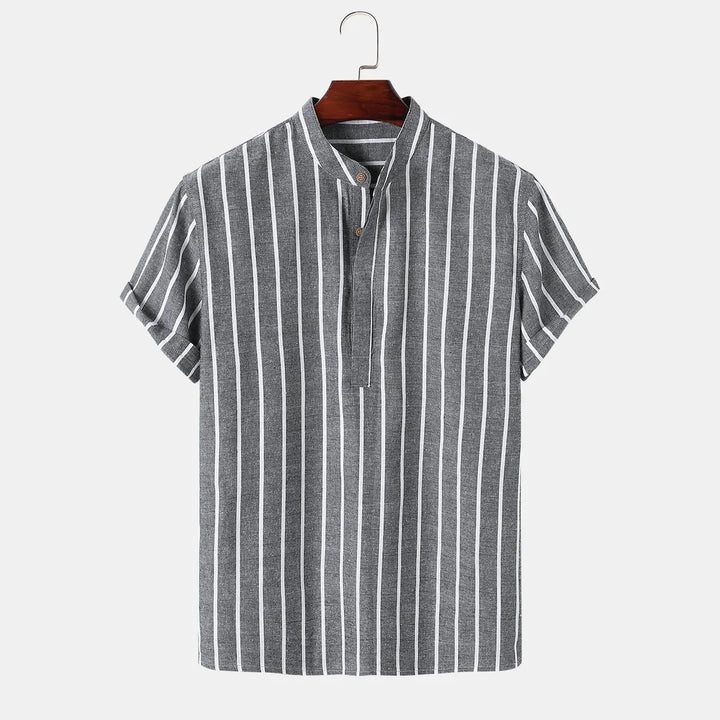 Mario Relaxed Striped Linen Top