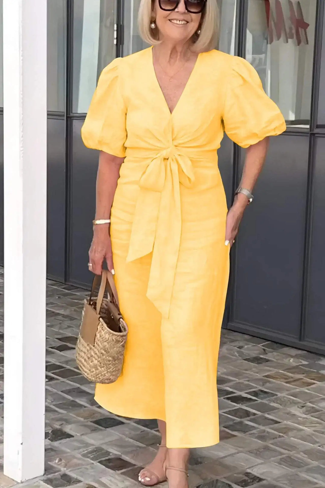 Claire Relaxed Tie Waist Midi Dress