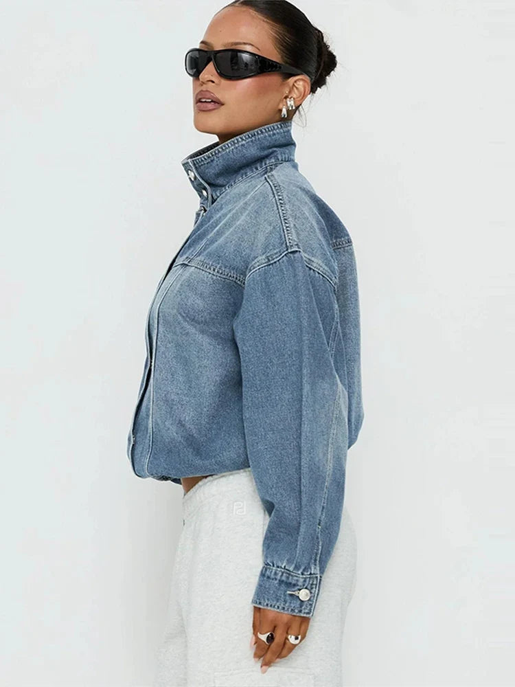 Violetta Cropped Denim Jacket
