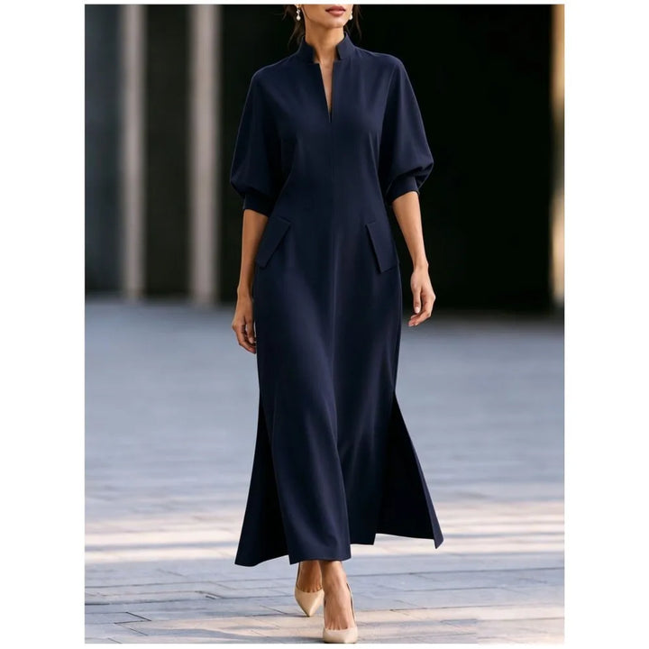 Aria Stand Collar Maxi Dress