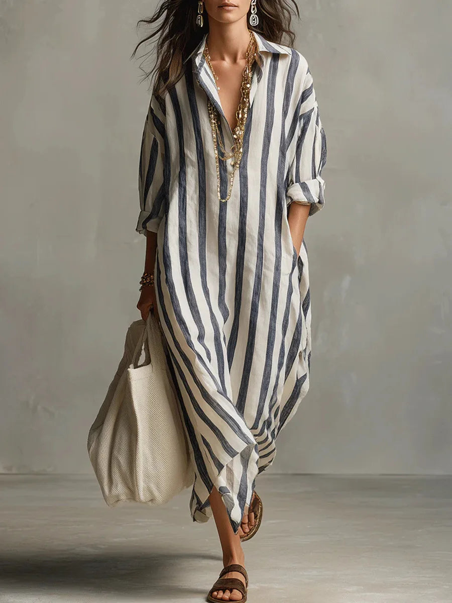 Cassie Linen Long Shirt Dress