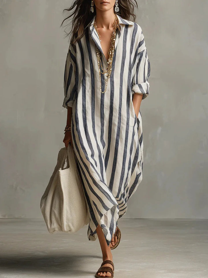 Cassie Linen Long Shirt Dress