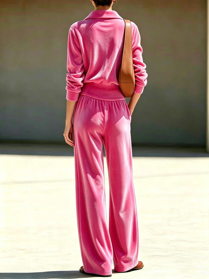 Harriet Velvet Half Zip Tracksuit