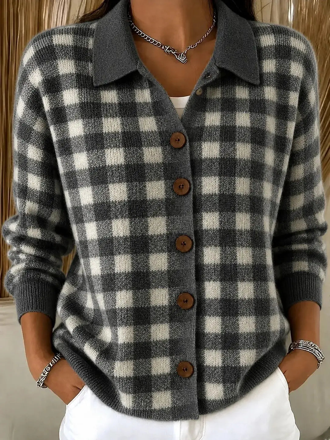 Marlow Plaid Button Cardigan