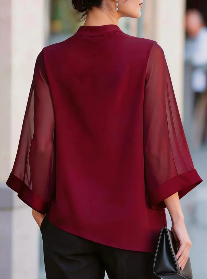 Elara Draped Chiffon Blouse