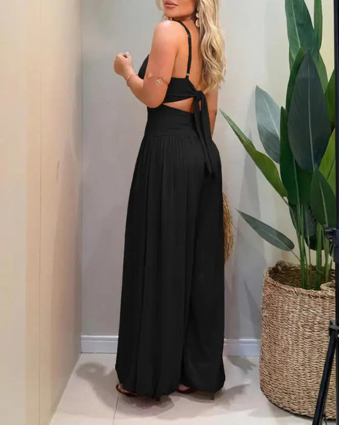 Zanthe  Sleeveless Cut Out Wide Leg Jumpsuit