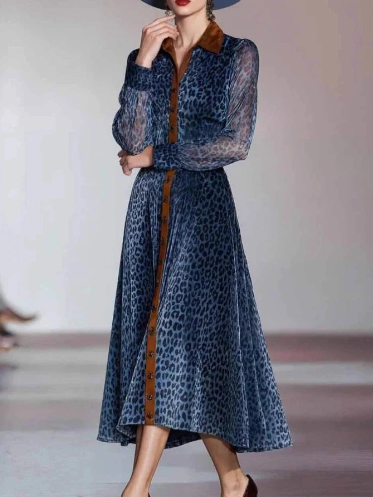 Belle Printed Mesh Midi Dress