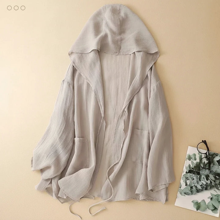 Nerina Hooded Linen Cardigan