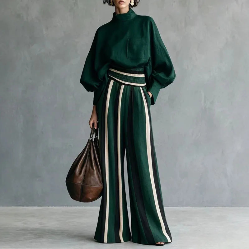 Adeline Relaxed Striped Pant Set
