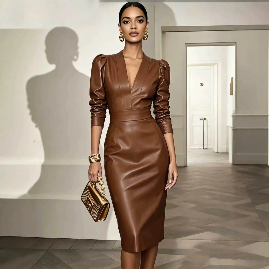 Kayla Faux Leather Dress