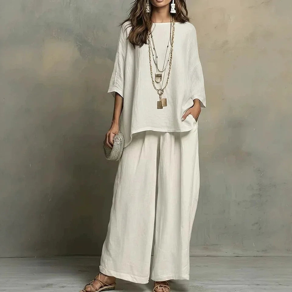 Dephany Breathable Linen Pant Set