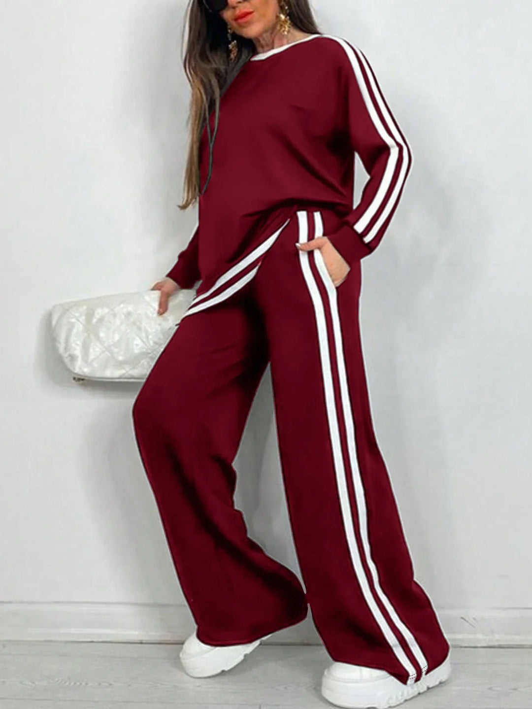Madina Sports Stripe Lounge Set