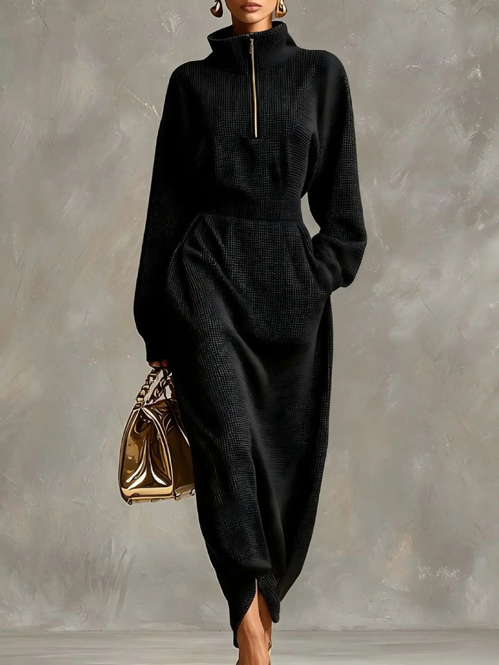 Gemma Elegant Zip Maxi Dress