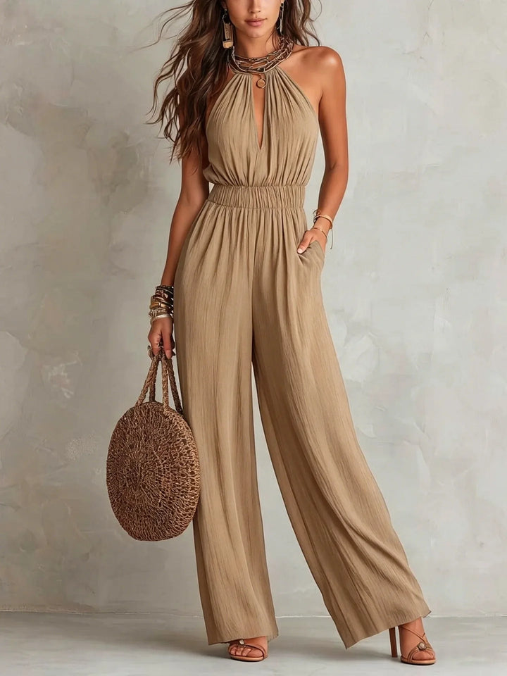 Avelisse Halter Wide Leg Jumpsuit
