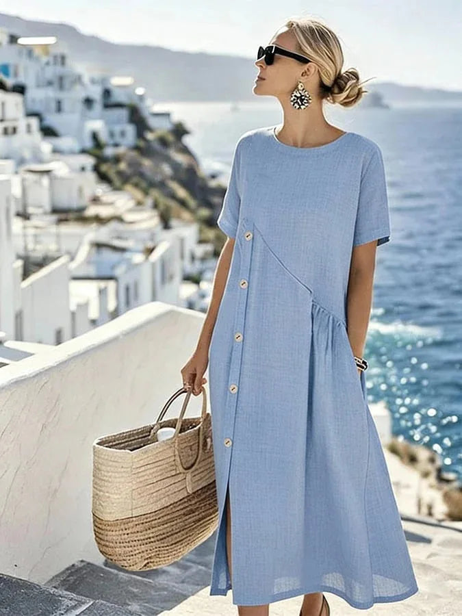 Prona Relaxed Short Sleeve Midi Dress