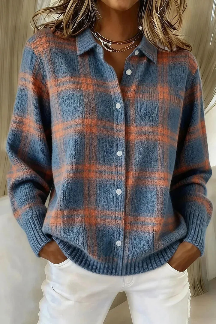 Fiona Plaid Knit Cardigan