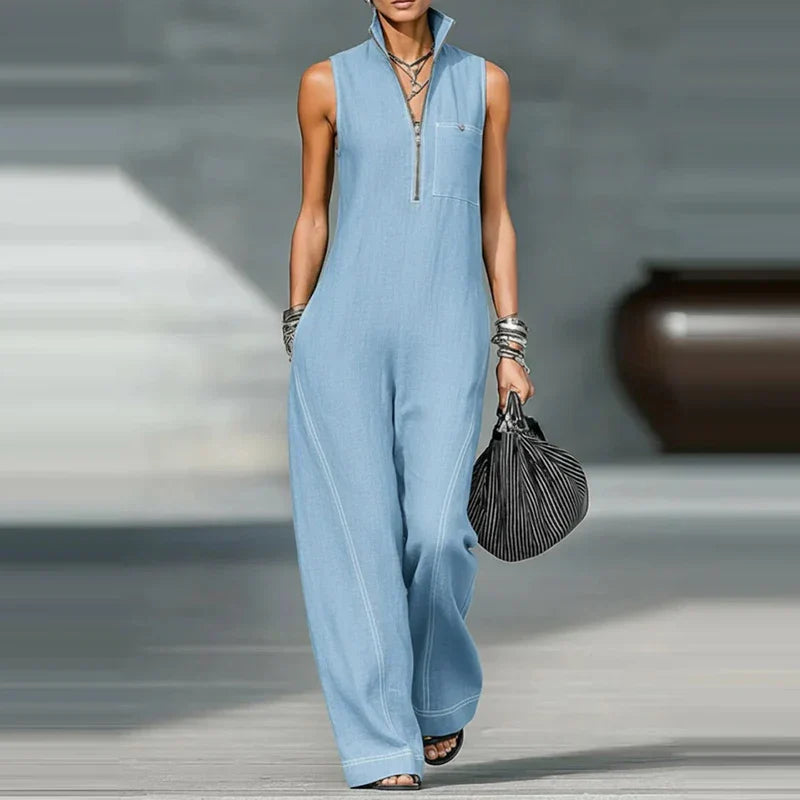 Paisley Sleeveless Wide Leg Jumpsuit