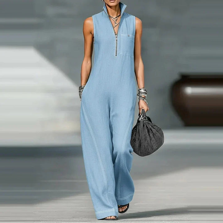 Paisley Sleeveless Wide Leg Jumpsuit