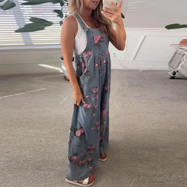 Luciana Elegant Floral Wide Leg Jumpsuit