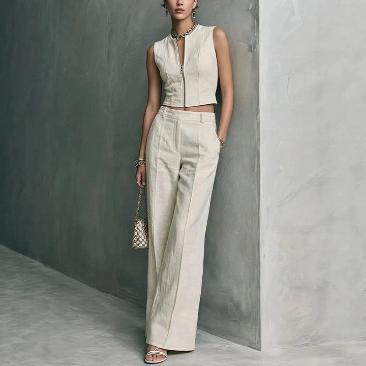 Lunara Zip Front Trouser Set