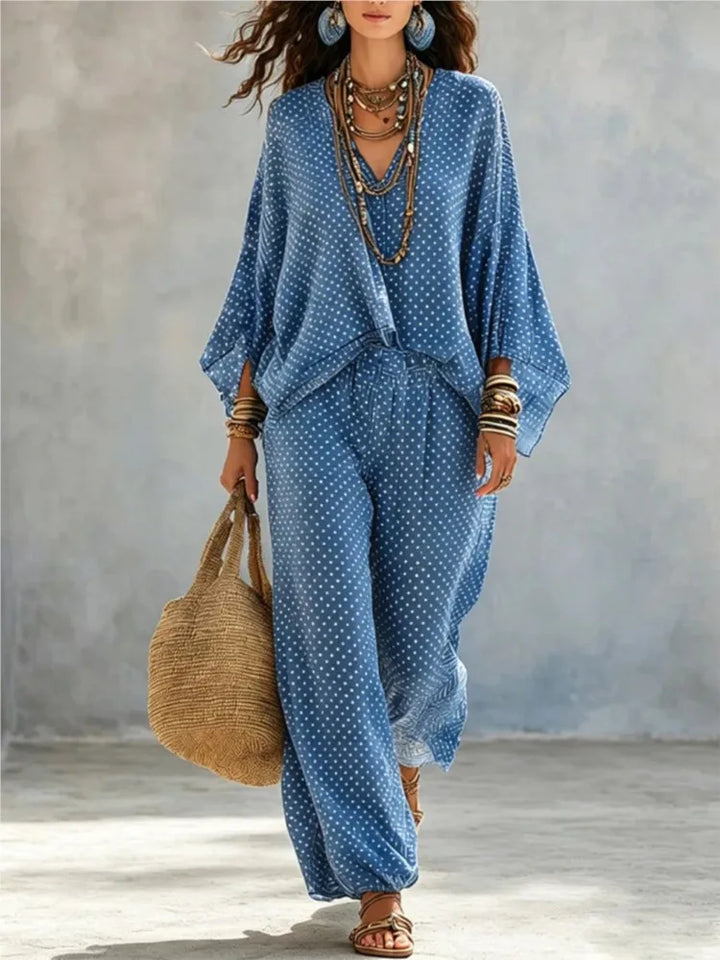 Narissa Polka Dot Two-Piece Set