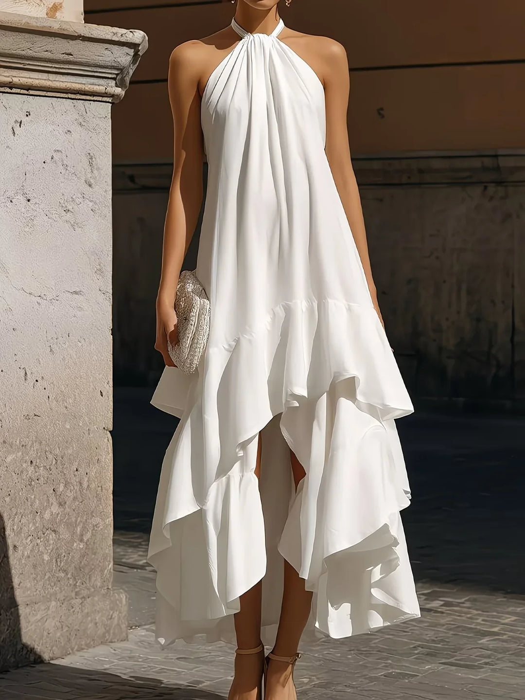 Anastasia Flowing Halter Midi Dress