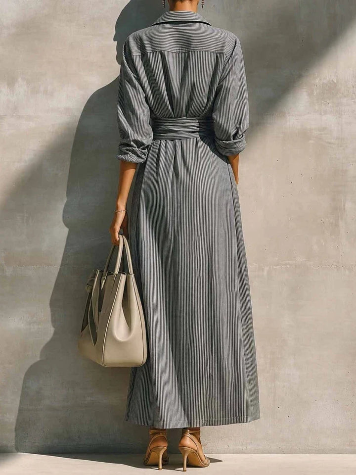 Anuk Striped Wrap Maxi Dress