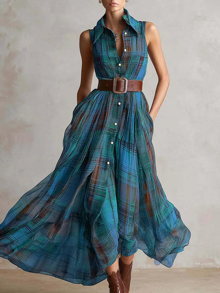 Maelynn Plaid Bohemian Maxi Dress