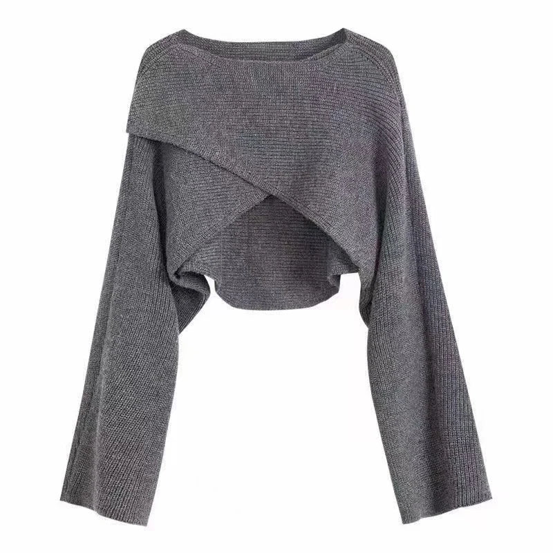 Genevra Crisscross Crop Sweater