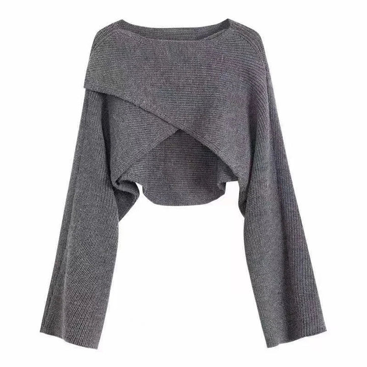 Genevra Crisscross Crop Sweater