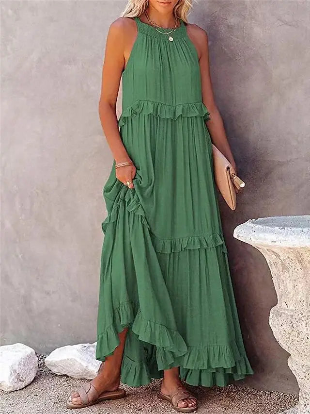 Felicia Ruffle Trim Maxi Dress