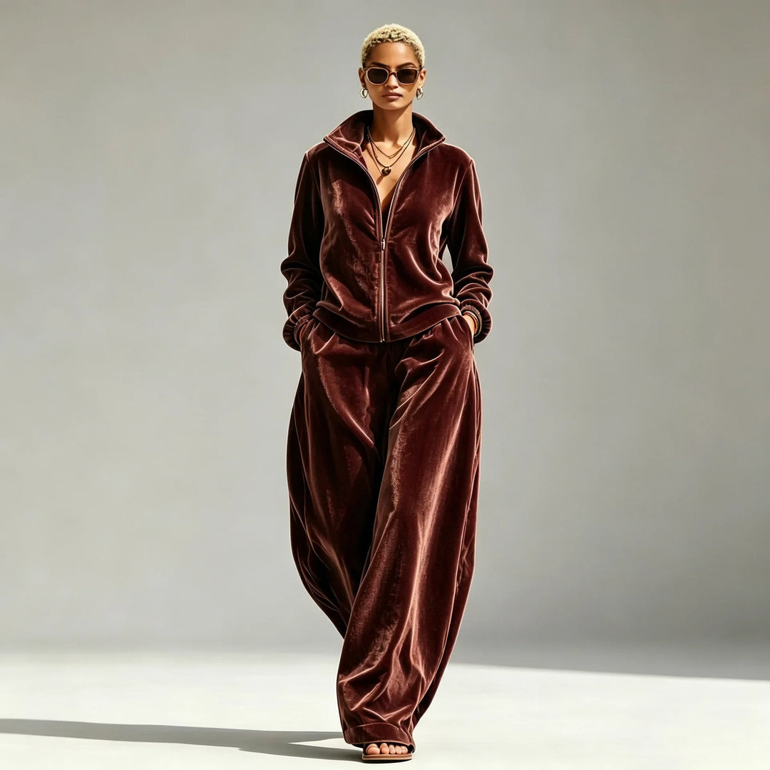 Jocelyn Zip Front Two-Piece Set