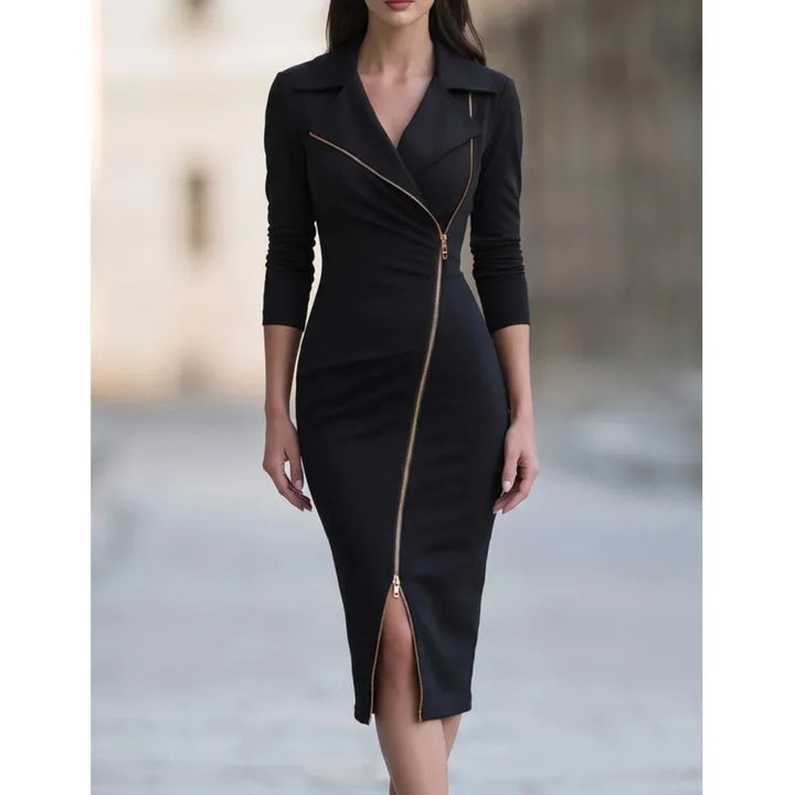 Theodora Zip Front Sheath Dress