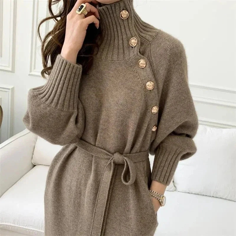 Juno Button Placket Sweater Dress