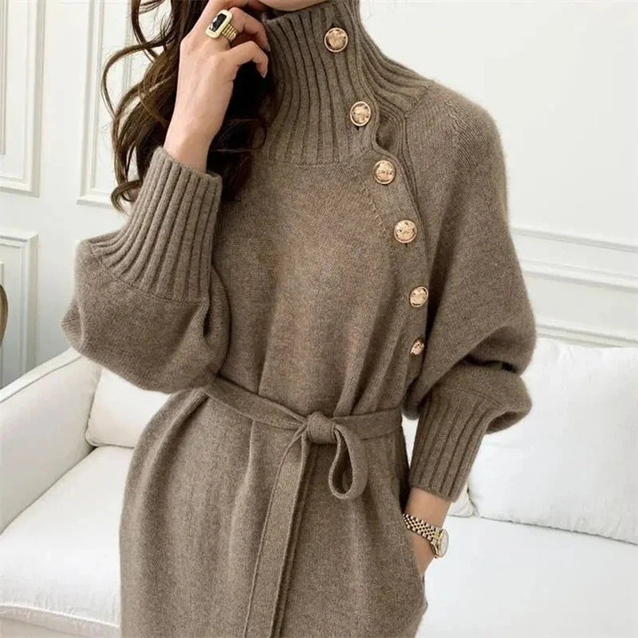 Juno Button Placket Sweater Dress