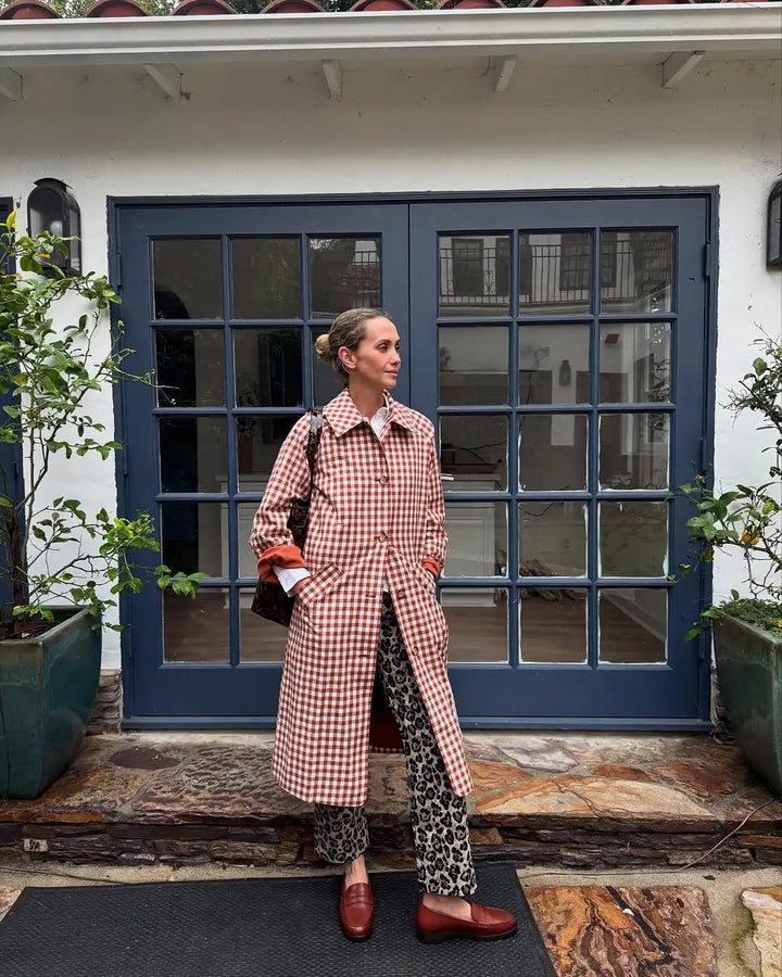Emory Gingham Trench Coat