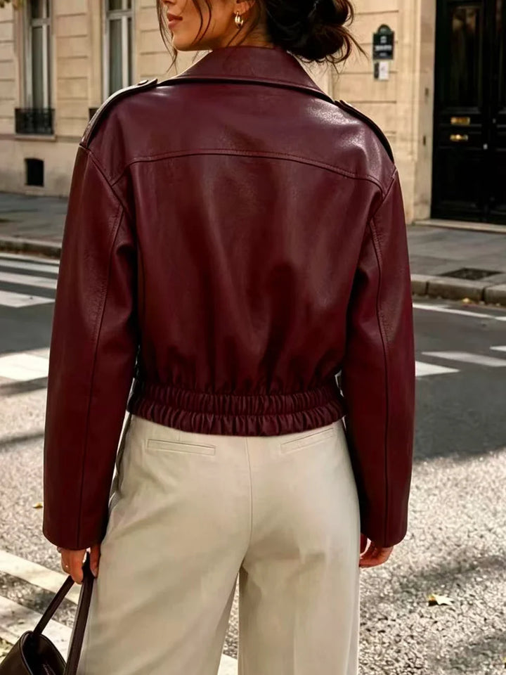 Marielle Cropped Moto Jacket