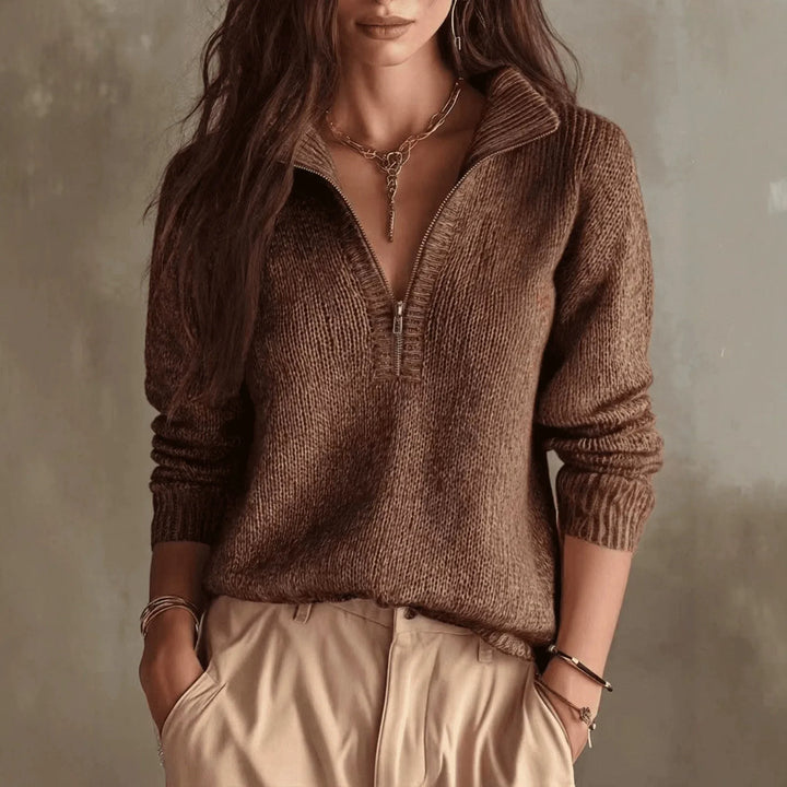 Fiora Ribbed Collar Pullover