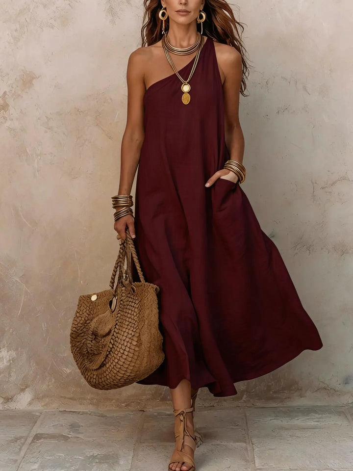 Annika Asymmetrical Midi Dress